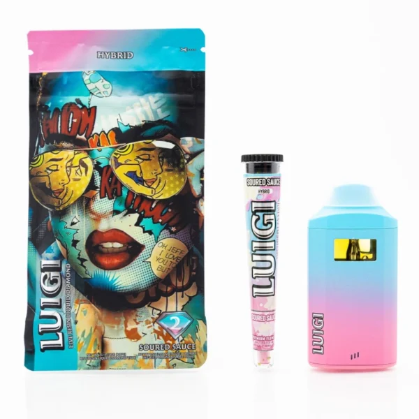 Luigi-Live-Resin-Liquid-Diamond-Pluma-de-Wax-2G-Pre-roll-0.5G-Soured-Sauce Luigi | Pluma de Wax 2G + Pre-roll 0.5G